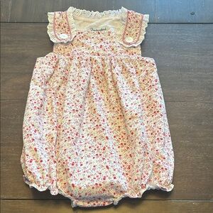 Smockingbird Pink/White Floral One-Piece Bubble